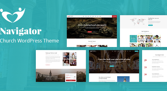 Navigator - Chủ đề WordPress của Nhà thờ phi lợi nhuận