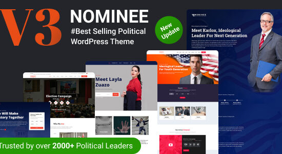 Nominee - Political WordPress Theme for Candidate/Political Leader