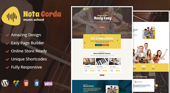 NotaCorda - Music School and Musicians WordPress Theme