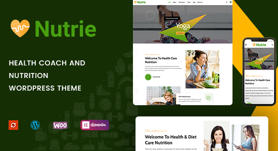 Nutrie - Chủ đề WordPress về Huấn luyện viên sức khỏe và dinh dưỡng