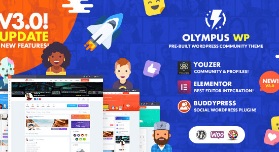 Olympus - Social Networking WordPress Theme