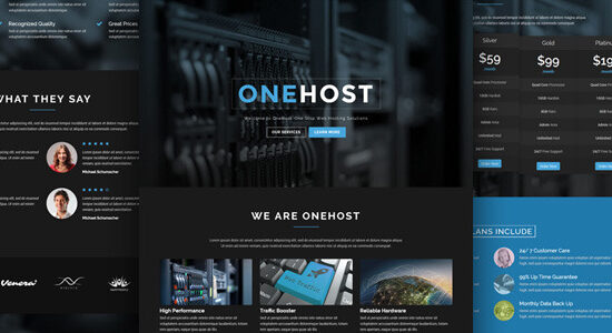 Onehost - One Page WordPress Hosting Theme