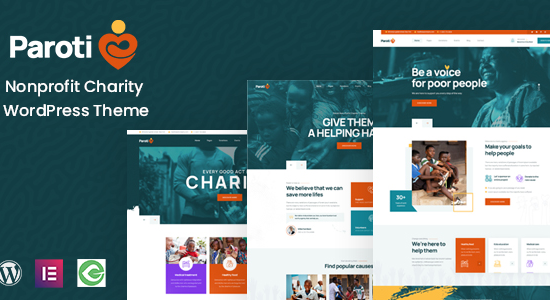 Paroti - Chủ đề WordPress từ thiện phi lợi nhuận