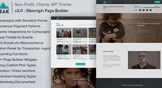 Peak - Charity Nonprofit WordPress Theme