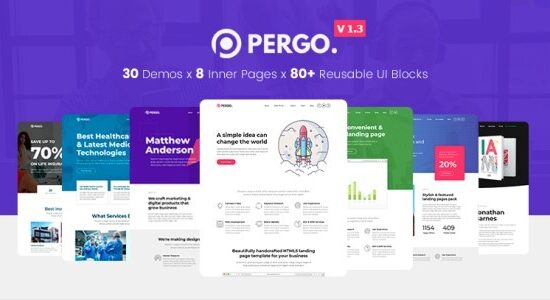 Pergo - Chủ đề trang đích đa năng cho ứng dụng, sản phẩm, xây dựng và trang web tiếp thị doanh nghiệp