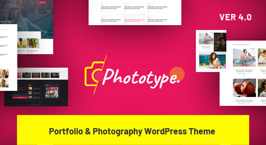 Phototype - Chủ đề WordPress Portoflio Elementor mới 2019 dành cho Cơ quan, Trang web nhiếp ảnh