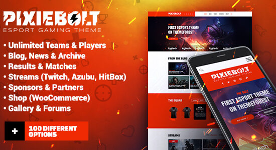 PixieBolt | eSports Gaming Theme For Clans & Organizations