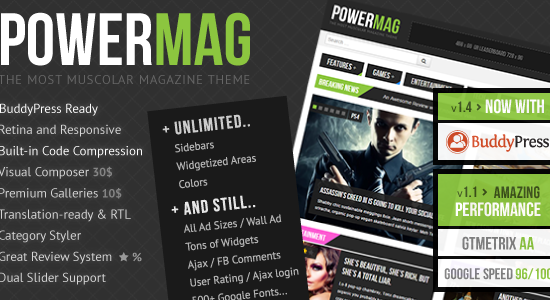 PowerMag: Bold Magazine and Reviews WordPress Theme