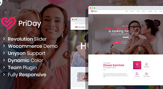 PriDay – Chủ đề WordPress cộng đồng LGBT