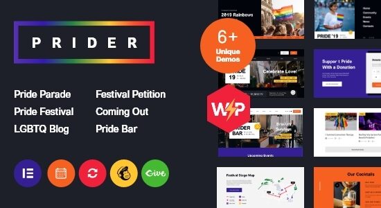 Prider | Chủ đề WordPress + Thanh Lễ hội Quyền LGBT & Người đồng tính