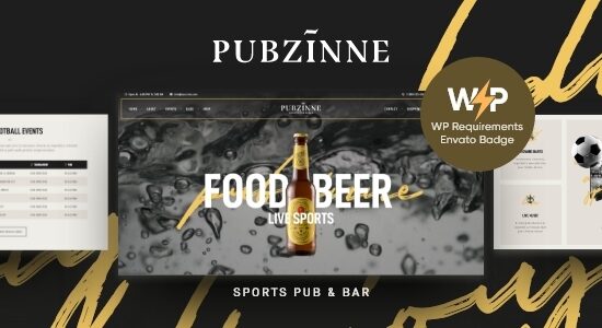 Pubzinne - Chủ đề WordPress cho quán bar thể thao & quán rượu