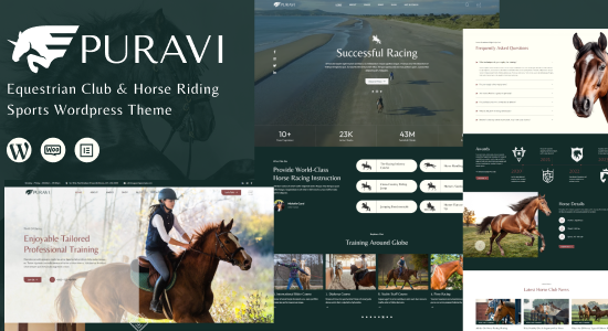 Puravi - Equestrian Club & Horse Riding Sports Theme