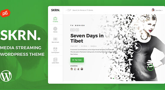 SKRN - Media Streaming App WordPress Theme