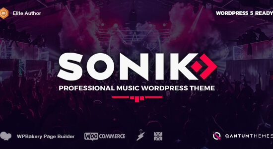 SONIK: Responsive Music Wordpress Theme for Bands, Djs, Radio Stations, Singers, Clubs and Labels.