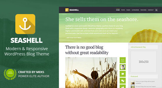 SeaShell - Modern Responsive WordPress Blog Theme