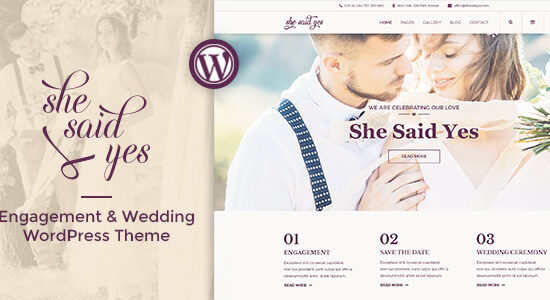 SheSaidYes - Engagement & Wedding WordPress Theme