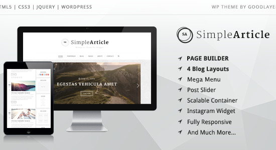 Simple Article - WordPress Theme For Personal Blog