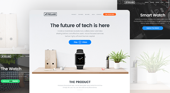 Single Product Landing Page WordPress Theme - Proland