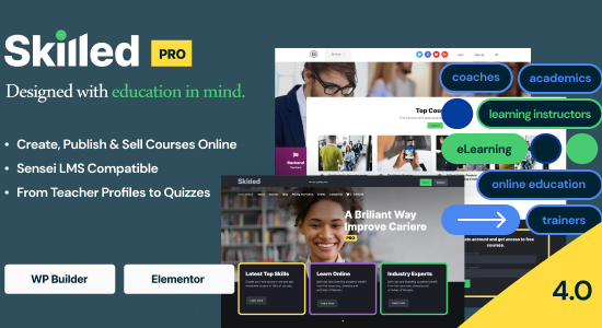 Skilled | School Education Courses WordPress Theme