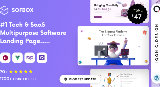 Sofbox v5.0 - Tech & SaaS Multipurpose Software Landing Page