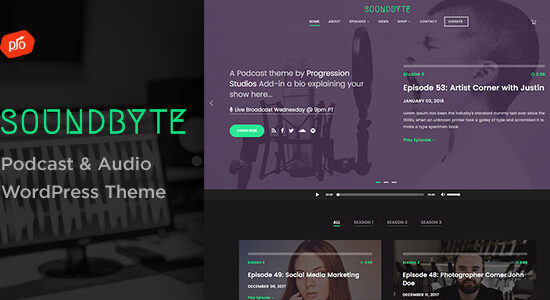 Soundbyte - Podcast/Audio WordPress Theme