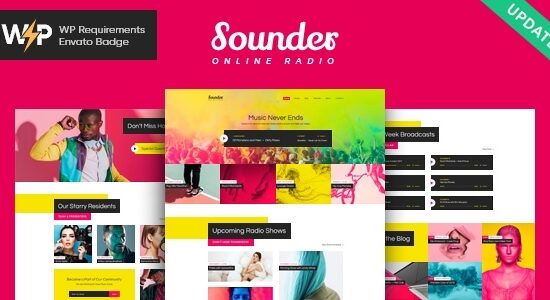 Sounder | Giao diện WordPress cho Đài phát thanh Internet trực tuyến + RTL