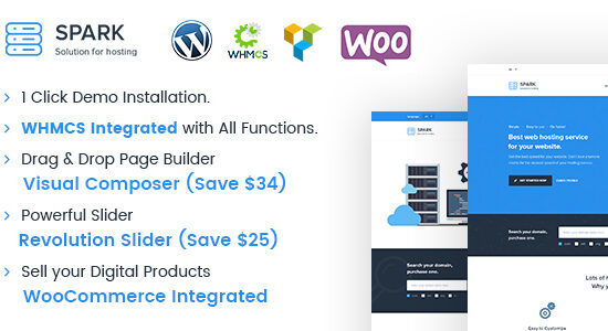 Spark - Responsive WHMCS Hosting WordPress Theme