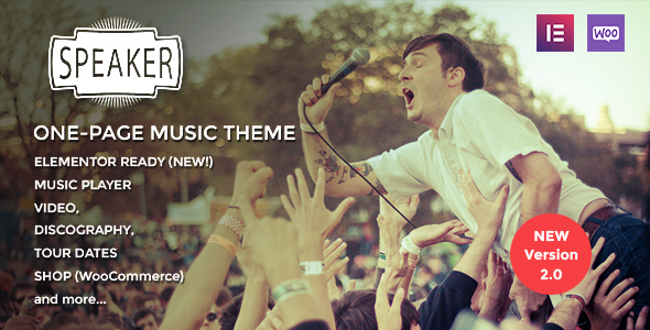 Speaker - One-Page Music WordPress Theme