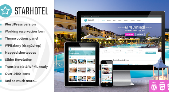 Starhotel - Hotel WordPress Theme