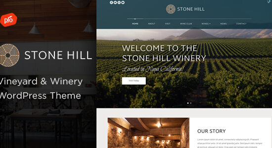 Stone Hill - Chủ đề WordPress về vườn nho và nhà máy rượu vang