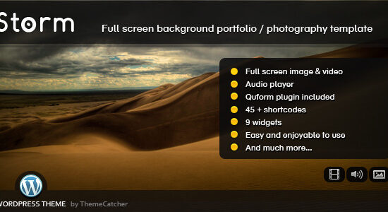 Storm WordPress - Chủ đề nền toàn màn hình