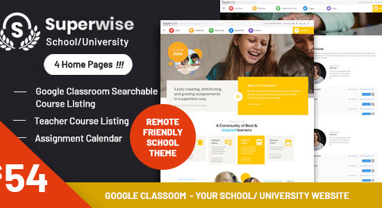 Superwise - Modern Education and Google Classroom WordPress Theme