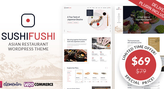 SushiFushi - Chủ đề WordPress cho nhà hàng Nhật Bản và Châu Á