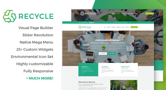 Tái chế - Chủ đề WordPress về Môi trường & Kinh doanh Xanh