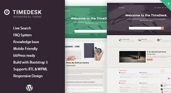 TimeDesk - Responsive Knowledge Base FAQ WordPress Theme