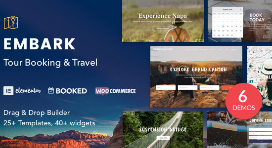 Tour Booking & Travel WordPress Theme - Embark