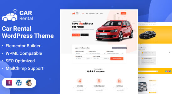 Trang đích chủ đề WordPress cho thuê xe