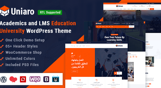 Uniaro - Chủ đề WordPress LMS về học thuật và giáo dục