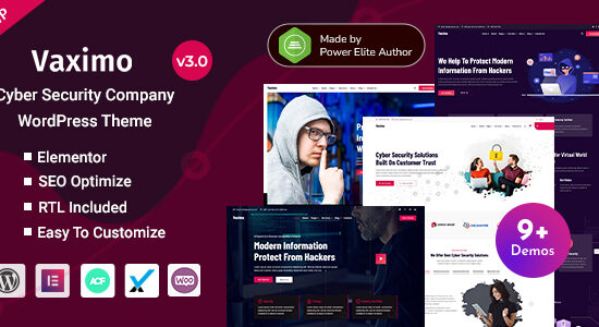 Vaximo - Cyber Security Company Elementor WordPress Theme