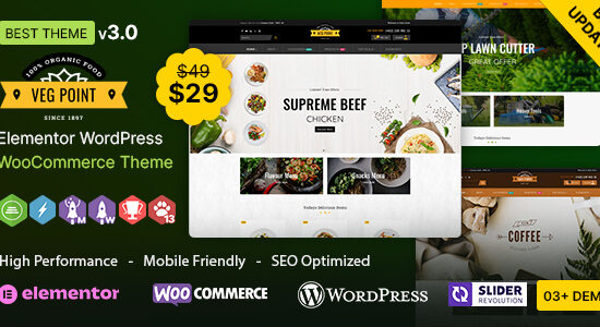Veg Point WP - Chủ đề WooCommerce đa năng của Elementor