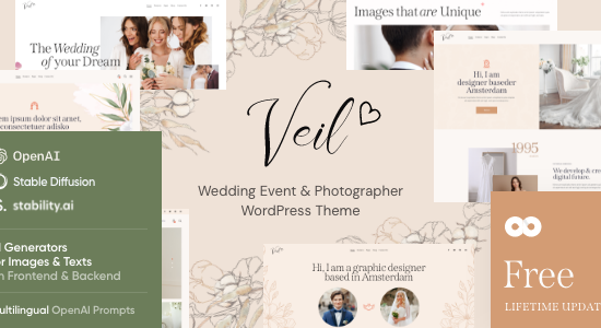 Veil - Chủ đề WordPress cho sự kiện cưới & nhiếp ảnh gia