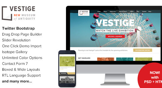 Vestige - Museum Responsive WordPress Theme