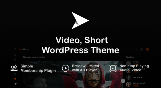 Videon - Video, Chủ đề WordPress ngắn