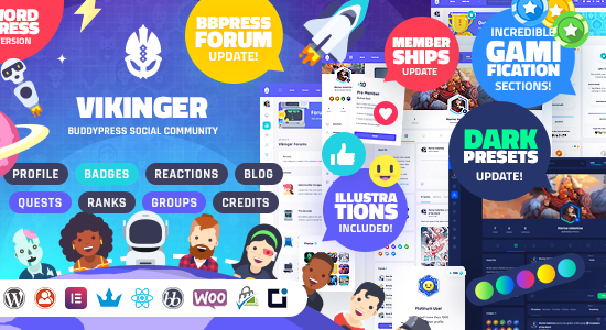 Vikinger - BuddyPress and GamiPress Social Community - WordPress Theme