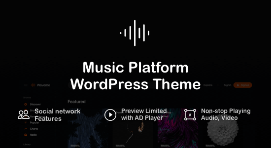Waveme - Chủ đề WordPress cho nền tảng âm nhạc