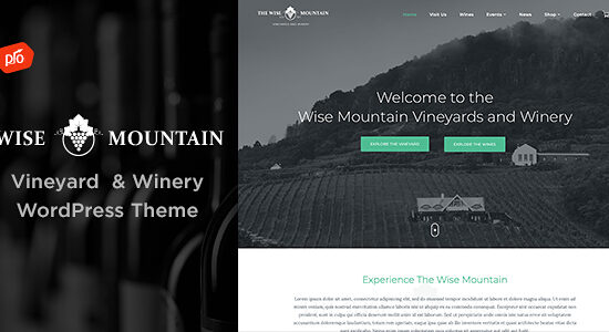 Wise Mountain - Chủ đề WordPress về vườn nho và nhà máy rượu vang