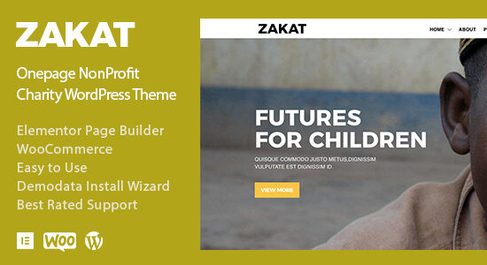 Zakat - Onepage Nonprofit Charity Help WordPress Theme