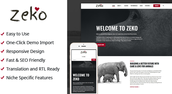 Zeko - Chủ đề WordPress từ thiện/phi lợi nhuận