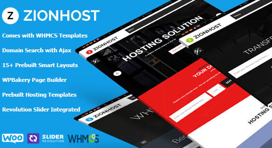 ZionHost - Web Hosting, WHMCS and Corporate Business WordPress Theme