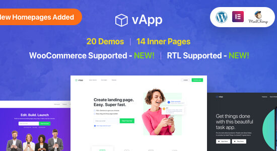 vApp | App Landing Page WordPress Theme